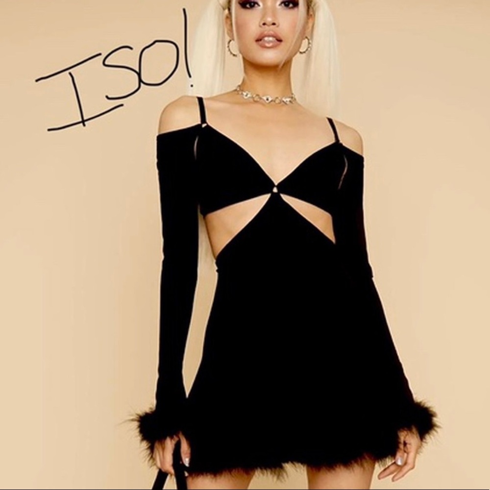 ISO Horoscopez Marabou Mini Dress